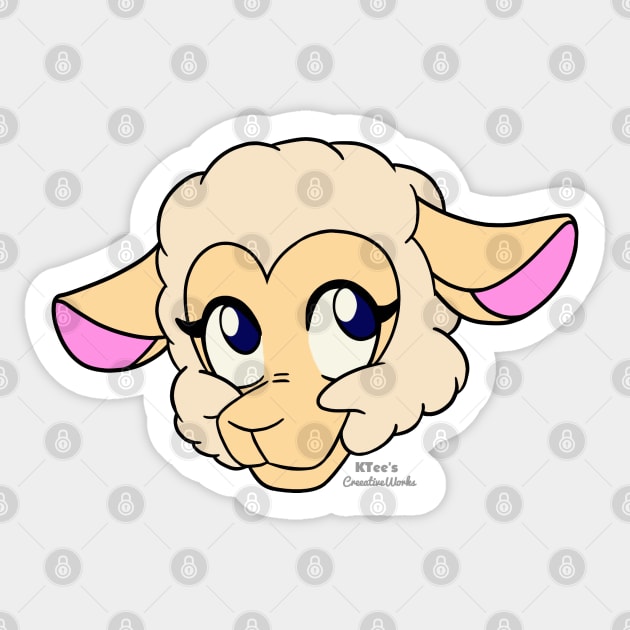 Sweet Sheep - (Original, Head Only) Sticker by K-Tee's CreeativeWorks